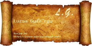 Luzsa György névjegykártya